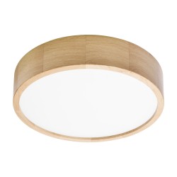 OVO plafon 3xE27, 3x24W, dębowy, klosz szklany matowy, IP20, Ø 375