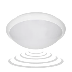 BREVA, plafon oświetleniowy z mikrofalowym czujnikiem ruchu, 60W, E27, IP44, poliwęglan mleczny,AD-PL-316WE27PMM