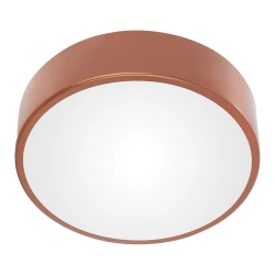 OVO plafon 2xE27 z mikrofalowym czujnikiem ruchu, 2x24W, miedziana stal, klosz szklany matowy, IP20, Ø 300
