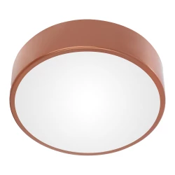 OVO plafon 3xE27 z mikrofalowym czujnikiem ruchu, 3x24W, miedziana stal, klosz szklany matowy, IP20, Ø 400