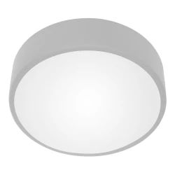 OVO plafon LED, 24W, 4000K, 2750lm, szara stal, klosz szklany matowy, IP20, Ø 300