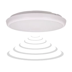 CERS LED plafon z mikrofalowym czujnikiem ruchu,  LED 22W, 2000lm, IP65, 4000K, poliwęglan mleczny biały, funkcja przyciemnienia