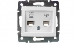DOMO Gniazdo teleinformatyczne RJ45 Cat 6+RJ11 białe 011440002 24758