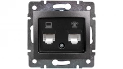 DOMO Gniazdo teleinformatyczne RJ45 Cat 5e+RJ11 grafit 011430041 24934
