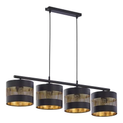 ALESSIO 4P, lampa wisząca, E27  max.60W, czarno-złota