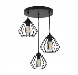 WAYA lampa wisząca, moc max. 3x60W, E27, czarna