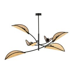 PETALO lampa wisząca, moc max.6x40W, E14, czarna-ratan