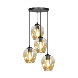 IRIS lampa wisząca, moc max.4x60W, E27, czarno-złota