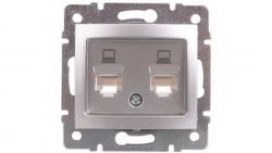 DOMO Gniazdo komputerowe podwójne niezależne 2x RJ45Cat 5e Jack srebrne 011410043 24873