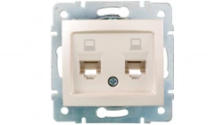 DOMO Gniazdo komputerowe podwójne niezależne 2x RJ45Cat 5e Jack perłowe białe 011410030 24991