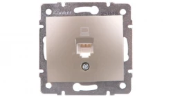 DOMO Gniazdo komputerowe pojedyncze RJ45Cat 5e Jack szampańskie 011390050 25048
