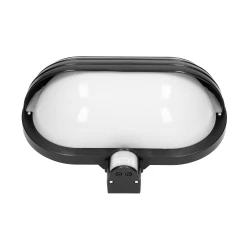 MUSAM, oprawa ogrodowa z czujnikiem ruchu 180, 1x60W, E27, IP44, z przesłoną, plastik, czarna,LF-1/B