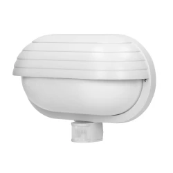 MUSAM, oprawa ogrodowa z czujnikiem ruchu 180st, 1x60W, E27, IP44, z przesłoną, plastik, biała Symbol: LF-1/W EAN: 590825,LF-1/W