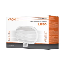 LASO, oprawa ogrodowa z czujnikiem ruchu 180, 1x60W, E27, IP44, plastik, biała,LF-2/W
