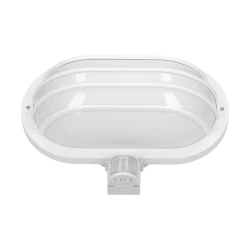 LASO, oprawa ogrodowa z czujnikiem ruchu 180, 1x60W, E27, IP44, plastik, biała,LF-2/W
