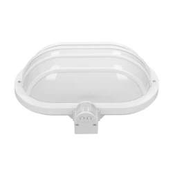 LASO, oprawa ogrodowa z czujnikiem ruchu 180, 1x60W, E27, IP44, plastik, biała,LF-2/W