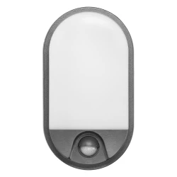 NEFRYT LED 10W, oprawa ogrodowa z czujnikiem ruchu PIR, 800lm, IP54, 4000K, szara