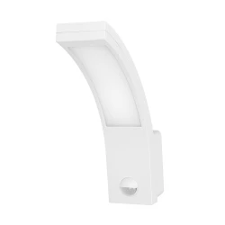 PIRYT LED 10W, oprawa ogrodowa z czujnikiem ruchu 140st, 800lm, IP54, 4000K, biała,AD-OP-6109WLPMR4
