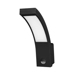 PIRYT LED 10W, oprawa ogrodowa z czujnikiem ruchu 140st, 800lm, IP54, 4000K, czarna,AD-OP-6109BLPMR4
