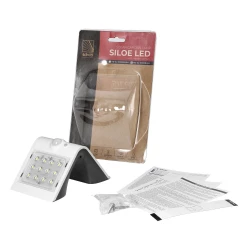 SILOE LED 1,5W, lampa solarna z czujnikiem ruchu 120st, 190lm, IP65, 4000K, 1200mAh, podwójne źródło światła, bia,AD-SL-6083WLR4
