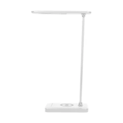 ISIYO LED 7W Lampka biurkowa z ładowarką indukcyjną i USB, 390lm, 3000-4000-6000K, zmiana barwy temperaturowej i funkcja ściemniania, biała