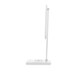 ISIYO LED 7W Lampka biurkowa z ładowarką indukcyjną i USB, 390lm, 3000-4000-6000K, zmiana barwy temperaturowej i funkcja ściemniania, biała