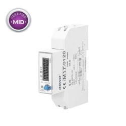 1-fazowy licznik energii elektrycznej, dwukierunkowy, 100A, port RS-485, MID, 1 moduł, DIN TH-35mm, PV
