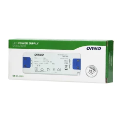 Zasilacz płaski do LED 12VDC 30W, IP20, wysokość 18mm,OR-ZL-1651