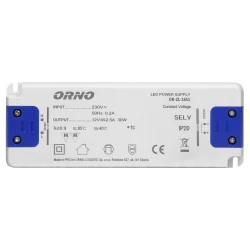 Zasilacz płaski do LED 12VDC 30W, IP20, wysokość 18mm,OR-ZL-1651