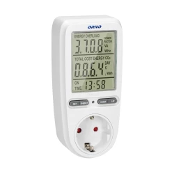 Watomierz, kalkulator energii z wyświetlaczem LCD, wersja schuko OR-WAT-435(GS)