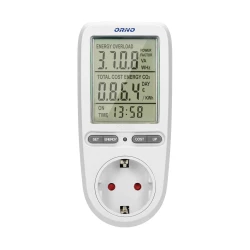 Watomierz, kalkulator energii z wyświetlaczem LCD, wersja schuko OR-WAT-435(GS)