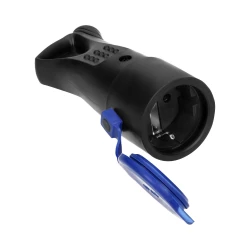 Hermetyczne gniazdo gumowe 2P+Z, proste, IP44, czarne, wersja Schuko,OR-AE-1370(GS)