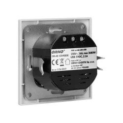 Gniazdo pojedyncze 2P+Z, USBx2, schuko OR-AE-13140(GS)