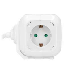 Przedłużacz 4 krotny 2P+Z (Schuko), ładowarka 2xUSB, 1,4m H05VV-F 3x1,5mm2, biały