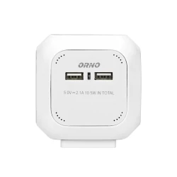 Przedłużacz 4 krotny 2P+Z (Schuko), ładowarka 2xUSB, 1,4m H05VV-F 3x1,5mm2, biały