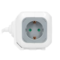 Przedłużacz 4 krotny 2P+Z (Schuko), ładowarka 2xUSB, 1,4m H05VV-F 3x1,5mm2, szaro-biały,OR-AE-13144(GS)