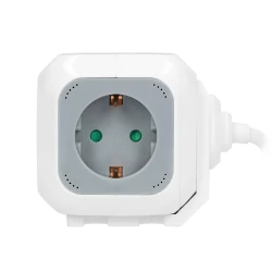 Przedłużacz 4 krotny 2P+Z (Schuko), ładowarka 2xUSB, 1,4m H05VV-F 3x1,5mm2, szaro-biały,OR-AE-13144(GS)