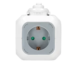 Przedłużacz 4 krotny 2P+Z (Schuko), ładowarka 2xUSB, 1,4m H05VV-F 3x1,5mm2, szaro-biały,OR-AE-13144(GS)