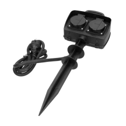 Gniazdo ogrodowe 2x2P+Z (schuko), IP44, 1,5m H07RN-F 3x1,5mm2 OR-AE-13138(GS)