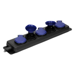 Przedłużacz warsztatowy bryzgoszczelny IP44, 5 gniazda 2P+Z IP44, przewód gumowy, H05RR-F 3x1,5mm2, długość 3m,OR-AE-13193/3M