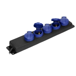 Przedłużacz warsztatowy bryzgoszczelny IP44, 5 gniazda 2P+Z IP44, przewód gumowy, H05RR-F 3x1,5mm2, długość 3,OR-AE-13193(GS)/3M