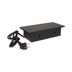 Gniazda wpuszczane w blat 3x230V /gruby rant/ 1,5m czarne OR-AE-1338/B