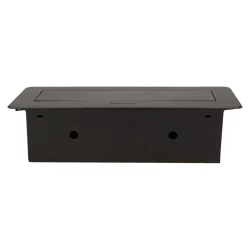 Gniazda wpuszczane w blat 2x230 z płaskim frezowanym rantem i ładowarką USB czarne OR-AE-13109/B