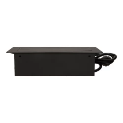 Gniazda wpuszczane w blat z płaskim frezowanym rantem, ładowarką USB i przewodem 1,5m, 2x2P+Z, 2xUSB, czarne OR-AE-13126/B