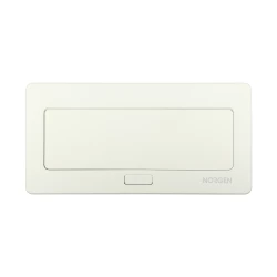 NOEN Kaseta meblowa wpuszczana w blat ze zintegrowaną ramką PCV na gniazda modułowe 3 x 45x45mm lub 6 x 22,5x45mm, przewód 1,5m, białe