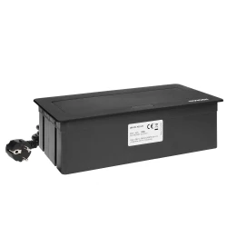 NOEN Kaseta meblowa wpuszczana w blat ze zintegrowaną ramką PCV na gniazda modułowe 3 x 45x45mm lub 6 x 22,5x45mm, ,OR-GM-9010/B