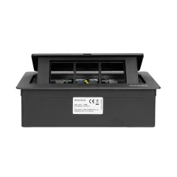 NOEN Kaseta meblowa wpuszczana w blat ze zintegrowaną ramką PCV na gniazda modułowe 3 x 45x45mm lub 6 x 22,5x45mm, ,OR-GM-9010/B