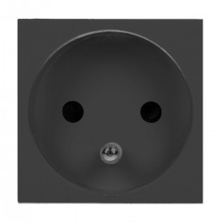 NOEN FR, gniazdo modułowe 45x45mm 1x2P+Z, typ E french, 16A 250V, czarne,OR-GM-9010/B/FR