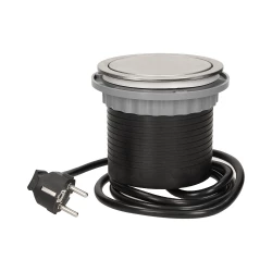 Gniazdo meblowe, wysuwane z blatu 4x250V AC z przewodem 1,5m, INOX OR-AE-1380