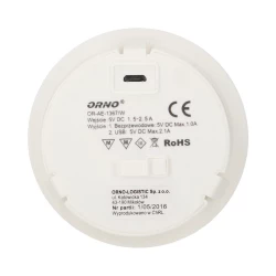 Ładowarka bezprzewodowa do Smartfona z portem USB biała OR-AE-1367/W